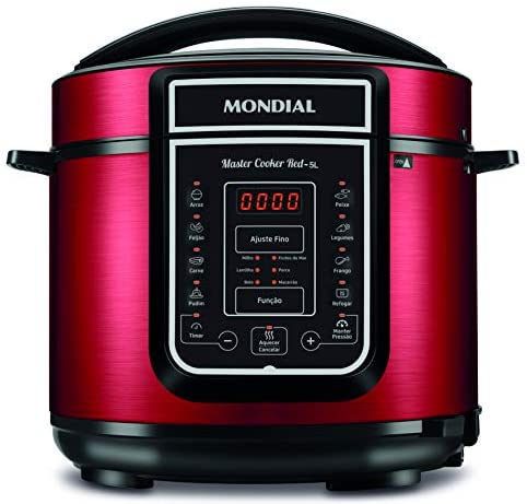 MONDIAL Master Cooker Panela de Pressão Elétrica, Vermelho/Inox, 5L
