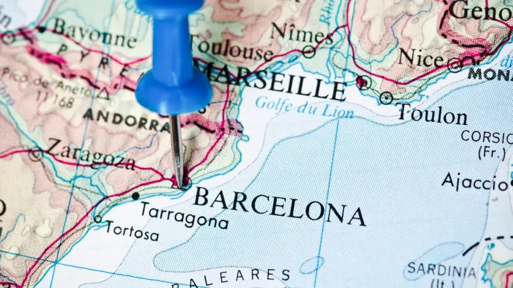 Onde fica Barcelona no mapa