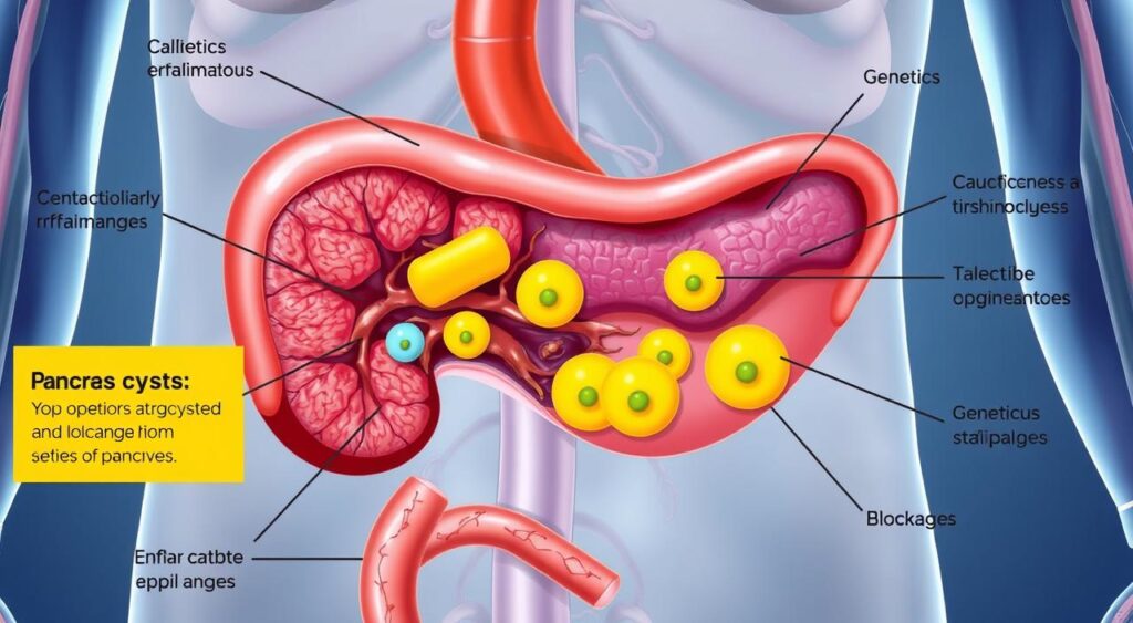 o que causa cisto no pâncreas