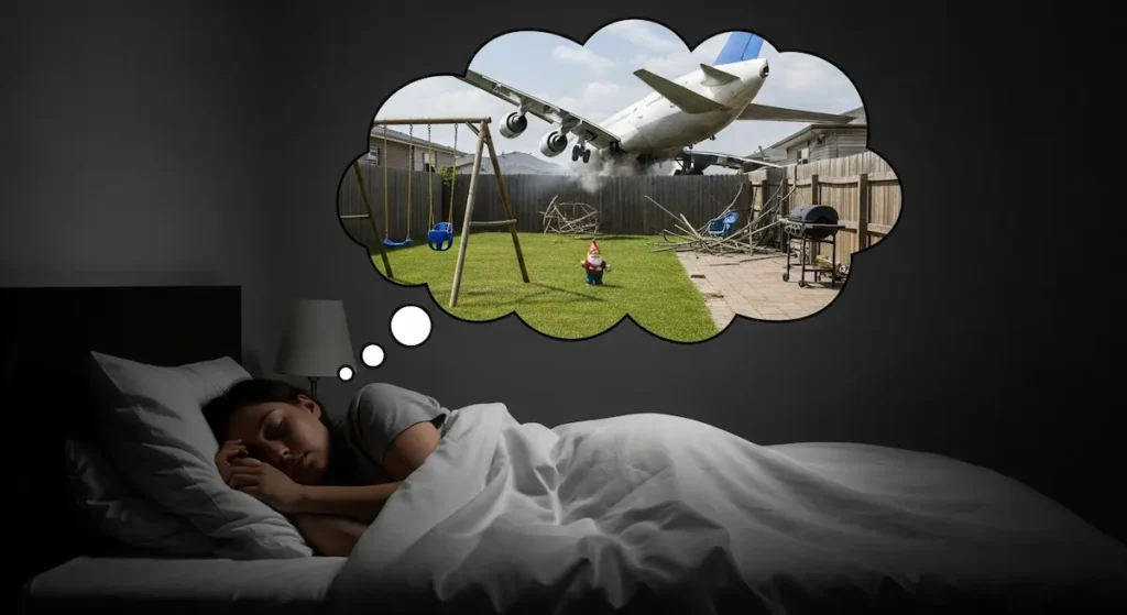 sonhar-que-aviao-cai-em-casa