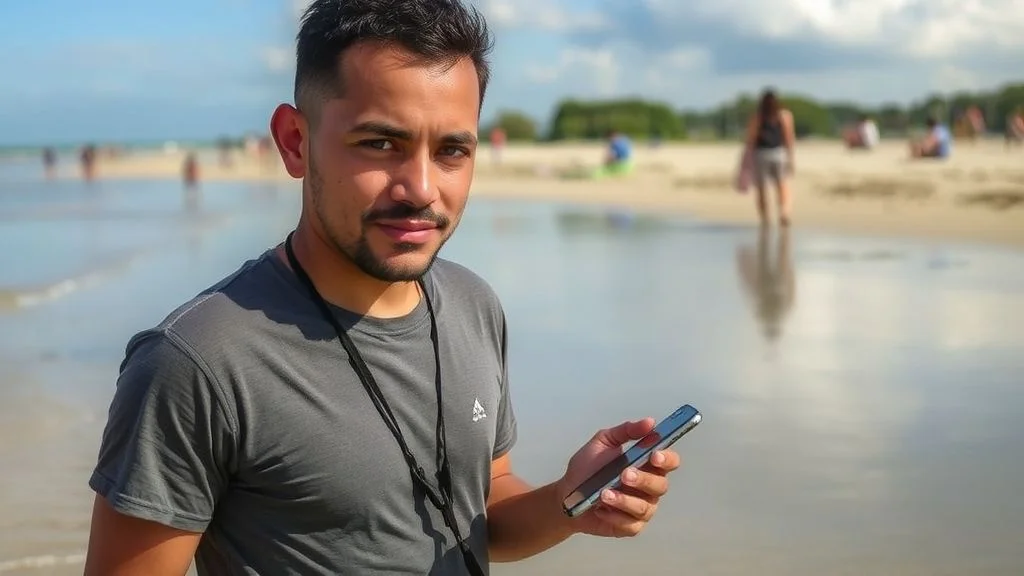 Caçador de tesouros encontra iPhone em praia de SC Caçador de tesouros encontra iPhone em praia de SC